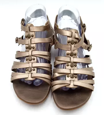 Baretraps Strappy MALEAH Studded Sandals Gladiator Gold Size 9.5M • $20