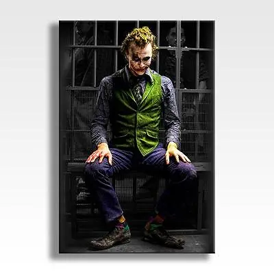 THE JOKER CANVAS Batman Dark Knight Heath Ledger Poster Wall Art 30x20  CANVAS • £29.97