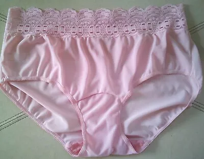 Olga Secret Hugs Pink Parfait Scalloped Lace Silky Seamed Bikini Panty# 913~7/l • $8.99