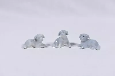 Set Of 3 Miniature Porcelain Dogs Figurine Lab Puppy Vintage Embossed Germany • $14.99