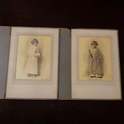 Set Of 2 Vintage Antique Photo Pictures Child Little Girl Falkenberg NY Signed • $29.99