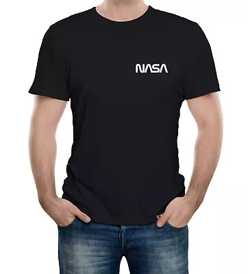 Nasa Left Breast Logo Mens T-Shirt Space Travel Mars Shuttle Solar System • £12.99