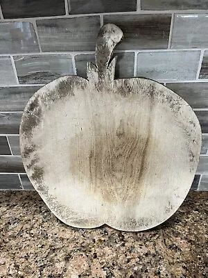 Vintage Distressed Primitive Wooden Apple Shaped Cutting Board • $45