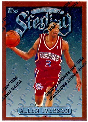 1996-97 Topps Finest - [Base] - ALLEN IVERSON Rookie - #240 - Philadelphia 76ers • $19.95