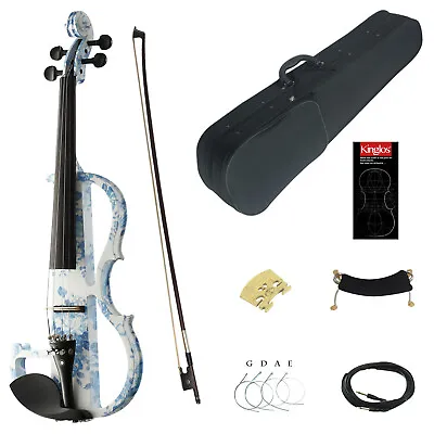 Kinglos Full Size 4/4 Colored Solid Wood Advanced Electric / Silent Violin Kit • $378.39