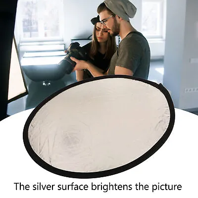 Disc Light Reflector 11.8in Round Gold Silver 2 In 1 Collapsible Photograph GDS • £8.72