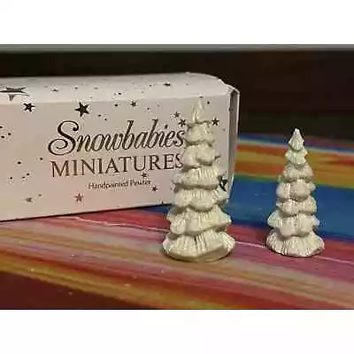 Vintage 1988 Snowbabies Frosty Forest Trees Set Of 2 In Original Back • $16.99