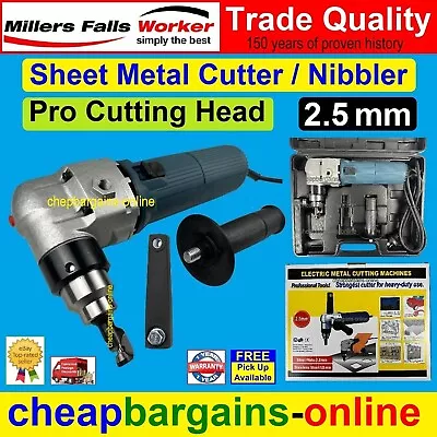 ELECTRIC NIBBLER SHEET METAL CUTTER SHEARS TIN SNIPS 2.5mm STEEL PLATE BURR FREE • $183.99