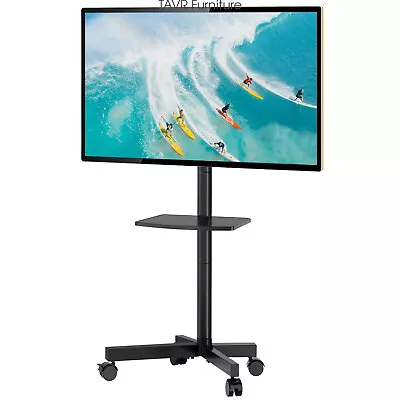 Mobile Rolling TV Stand With Wheels Height Adjustable TV Cart Up To 60 TVs • $54.99