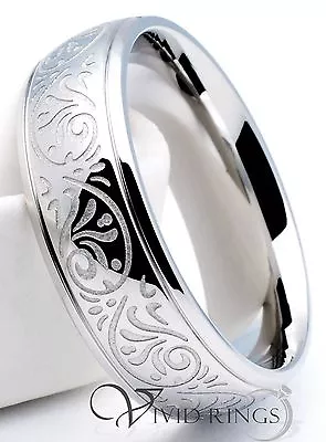 Men Stainless Steel Ring Florentine Design Band 7mm  Size 7 To 14.5 • $8.45