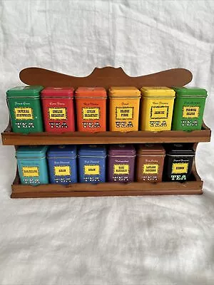 Lot Of 12 Vintage Tea Tins By John Wagner And Sons W/Shelf • $79.99