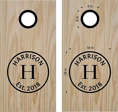 Est Date Wedding Cornhole Decals Family Monogram Decal Stickers • $35