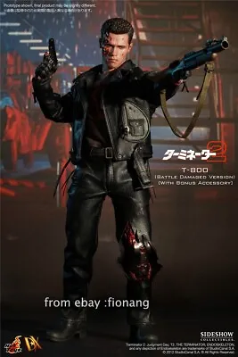 HotToys HT 1/6 Terminator 2 T800 Arnold Schwarzenegger War Damage DX13 • $2029.97