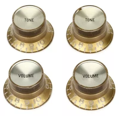 Gold Top Hat 2 Volume 2 Tone Knob Set For USA Les Paul SG 335 Guitar • $9.50