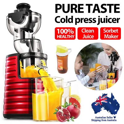 Fruit Juicer Extractor Vegetable Processor Cold Press Slow Juicer Wide Mouth Set • $117.95