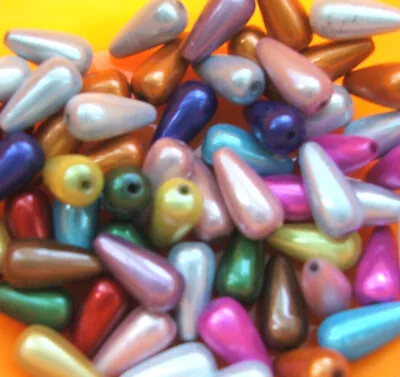 Miracle / Illusion 8 X 15mm TEARDROP Acrylic Beads Jewellery Making & Crafts • £4.40