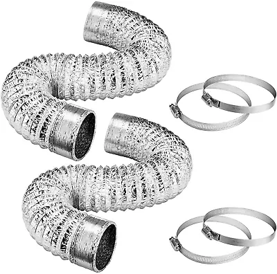 2-Pack 6 Inch 8 Feet Non-Insulated Flex Air Aluminum Ducting Dryer Vent Hose For • $34.60