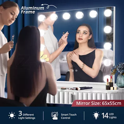 Maxkon Makeup Mirror Hollywood Vanity 14 LED Light Bulbs Sensor Touch Control • $139.95