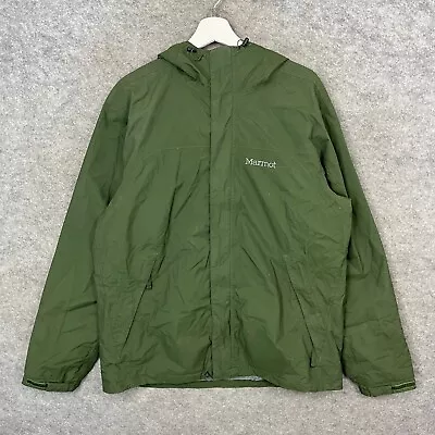 Marmot Jacket Mens Large Green Windbreaker Rain Coat Hiking Outdoor Climbing Top • £34.99