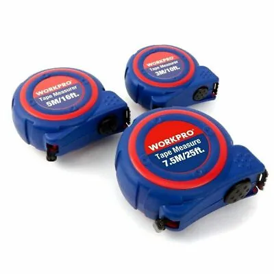 Workpro Plastic Tape Measure With Rubber Cover 10/16/25ft 3m 820909712466 • $16.65