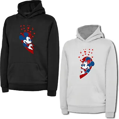 Valentines Day Couple Matching Pack Hoodie Mickey/Minnie Mouse Cartoon Gift Top • $29.04