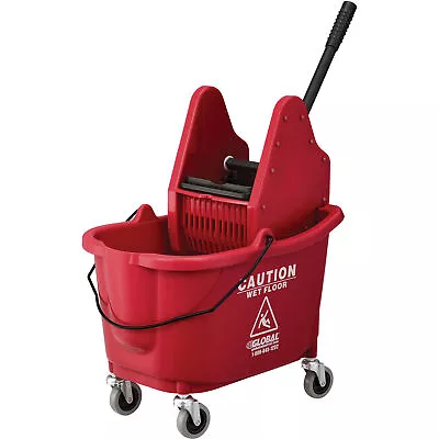 38 Qt. Mop Bucket And Wringer Combo With Down Press Red • $133.45