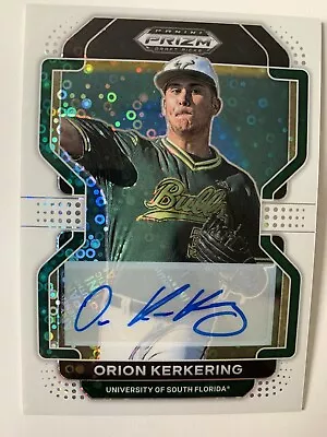 $79.99 • Buy 2022 Panini Prizm Draft Picks Orion Kerkering White Disco Prizm Auto /50 #PDP152