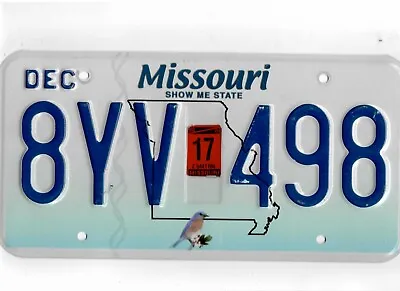 MISSOURI Passenger 2017 License Plate  8YV 498  • $6.48