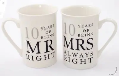 10th Anniversary Gift Mr Right Mrs Always Right Tin Wedding • £9.95