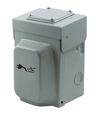 50A 125/250V CS6375/SS2-50 Metal 4-Prong Locking Male Inlet Box By AC WORKS® • $88.99