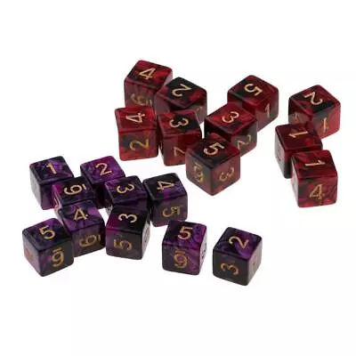 20 Pieces Six-sided Polyhedral D6 Dice With Double Colors And Numbers • £8.26