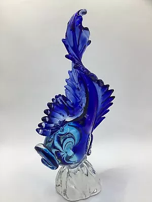 Murano Fish Aquamarine Color 10”” T. And 6” W.  This Fish Is In Excellent Con. • $125