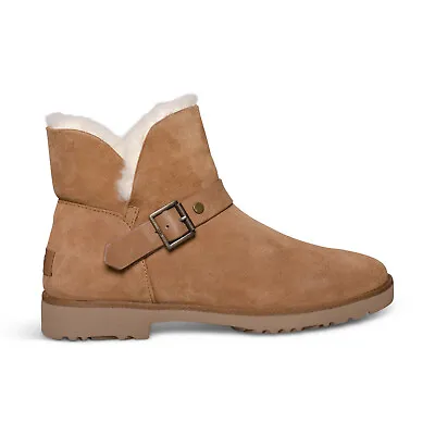Ugg Romely Buckle Short Chestnut Suede Sheepskin Women's Boots Size Us 8.5 New • $101.99