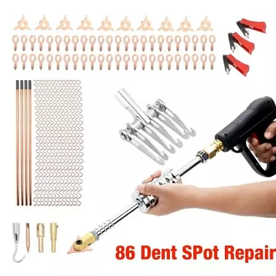86pcs Car Body Dent Puller Kit Repairing Tools Spot Welding Electrodes Spotter • £47.79