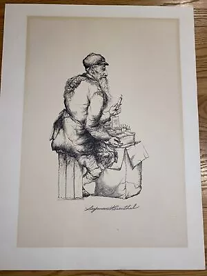 $49 • Buy SEYMOUR ROSENTHAL • ARTIST SIGNED LITHOGRAPH • Candle Salesman Pencil SIgned
