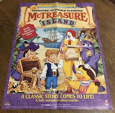 Adventures Of Ronald McDonalds McTreasure Island Video Store Poster Original • $24.95