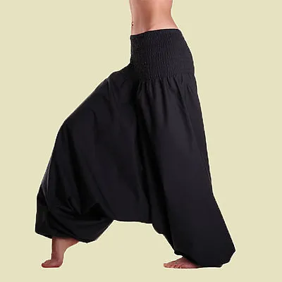 Women & Men Cotton Harem Fisherman Pants Baggy Yoga Afghani Geni Aladdin Trouser • $19.99