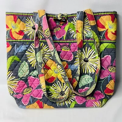 VERA BRADLEY JAZZY BLOOMS Large Toggle Tote Purse Shoulder Bag Handbag • $17.94