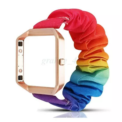 $25.86 • Buy Soft Elastics Scrunchie Watch Band Strap Loop + Metal Frame For Fitbit Blaze 🚀