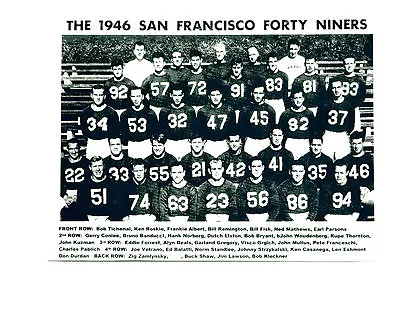 1946 San Francisco Forty Niners 8x10 Team Photo Aafc West Nfl Hof Usa Football • $5.95