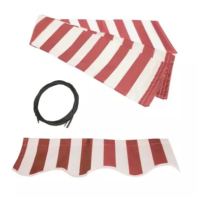 ALEKO Fabric Replacement For 16x10 Ft Retractable Awning Red And White Color • $41