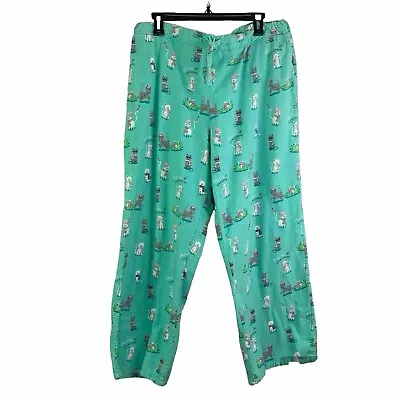 Munki Munki Flannel Pajama Pants XL Bottom Womens Cats Nite Nite Meowy • $19.99
