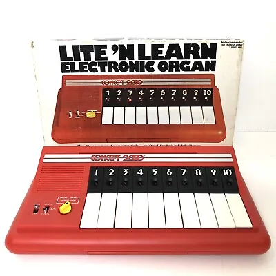 Lite ‘n Learn Electronic Organ Synth Concept 2000 Model 554 W/ Box Tested • $35