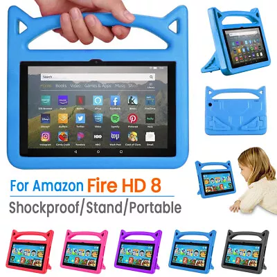 $11.59 • Buy 8 Inch Case For Amazon Fire HD8 10th Gen 2020 Kids EVA Handle Stand Tablet Cover