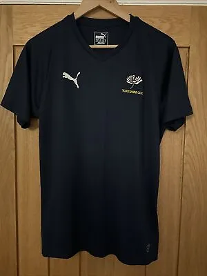 BNWT Yorkshire County Cricket Club Navy Puma Training Tee Size Small • £28