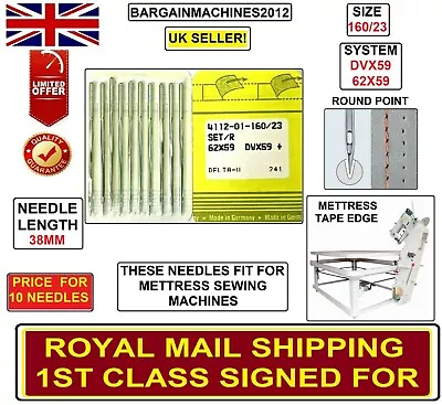 System:62x59dvx59 S=160/23 Mattress Tape Edge Industrial Sewing Machine Needles • £12.99