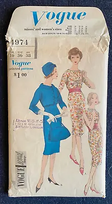 VTG 1959 Vogue Special Design 4974 Dress Bolero Sewing Pattern Sz 16 UNCUT 1950s • $30