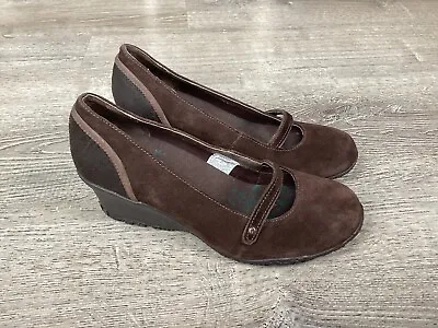 Merrell Mary Janes Wedges Petunia Print Suede 2  Heel Womens Brown Size 8 Shoes • $8.46
