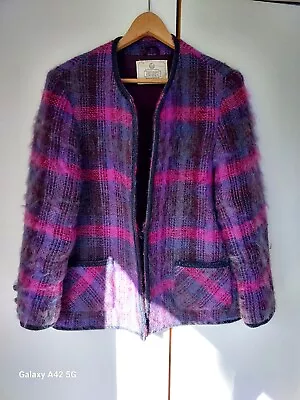 Donegal Design Mohair Multicolor Jacket Pockets Women's Large Size 14-16 • $62.99