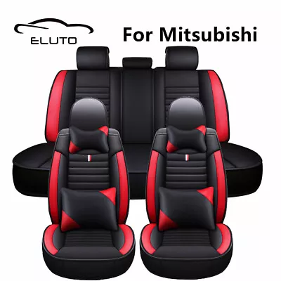 $92.14 • Buy ELUTO® For Mitsubishi 5 Seaters PU Leather Car Seat Covers Full Set Seat Cushion
